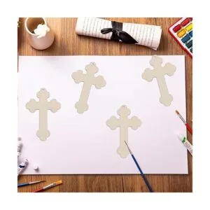 20pcs Cross Wood DIY Crafts Cutouts Wooden Cross Shaped_5