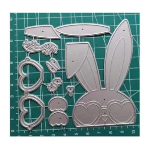 Gafas Conejo Metal Die Cuts Hierba Pascua Conejo Bowtie_2