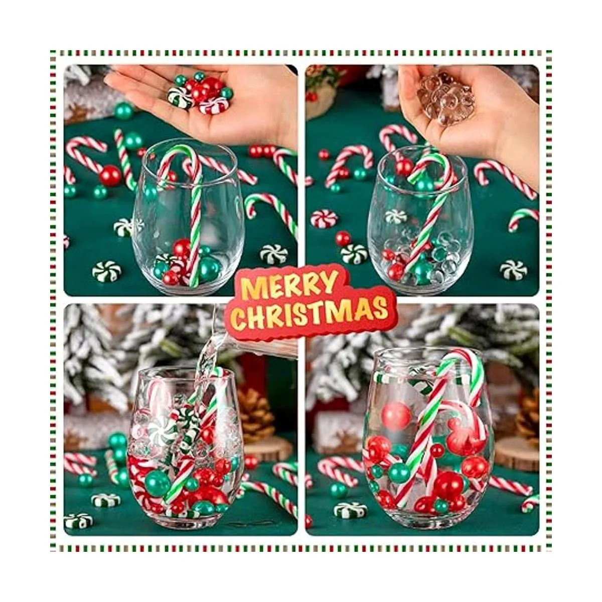 HTZNHXT 120 piezas de relleno de jarrón de Navidad_2