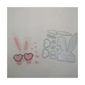 Gafas Conejo Metal Die Cuts Hierba Pascua Conejo Bowtie_4