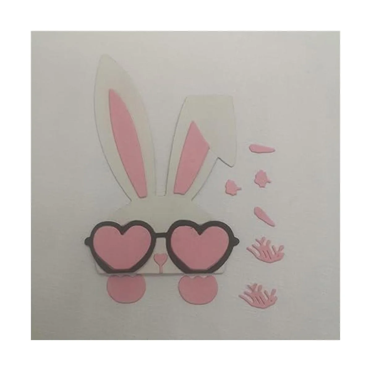 Gafas Conejo Metal Die Cuts Hierba Pascua Conejo Bowtie_5