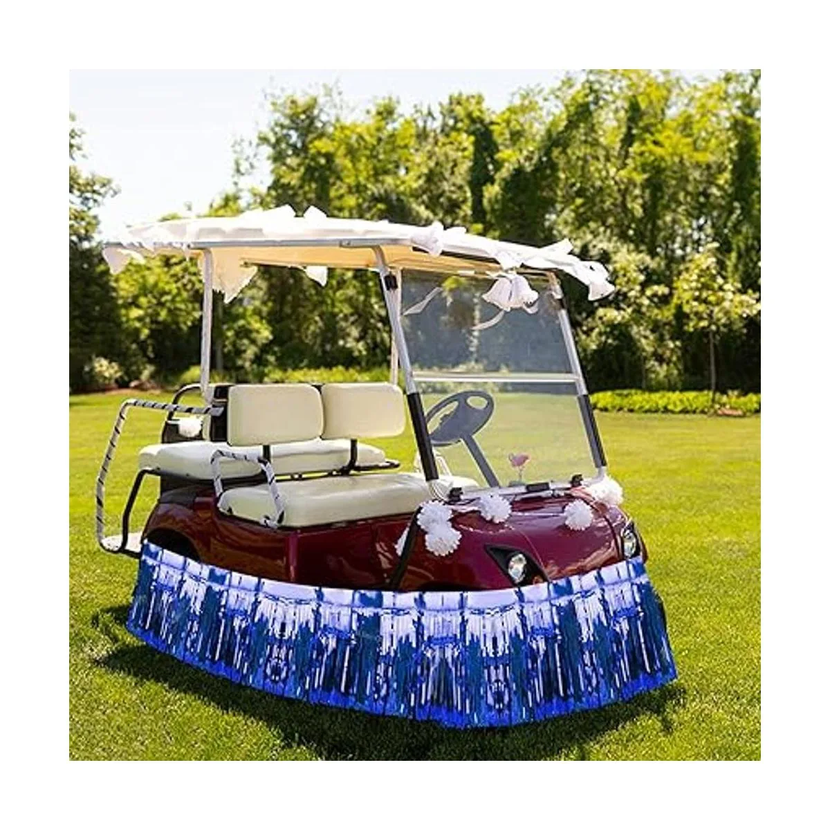 2 Pack Iridescent Fringe Float Curtain Metallic Foil_5