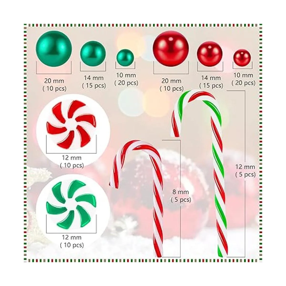 HTZNHXT 120 piezas de relleno de jarrón de Navidad_7