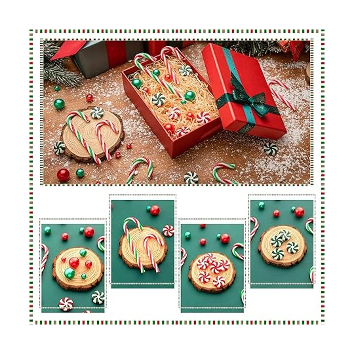 HTZNHXT 120 piezas de relleno de jarrón de Navidad_5