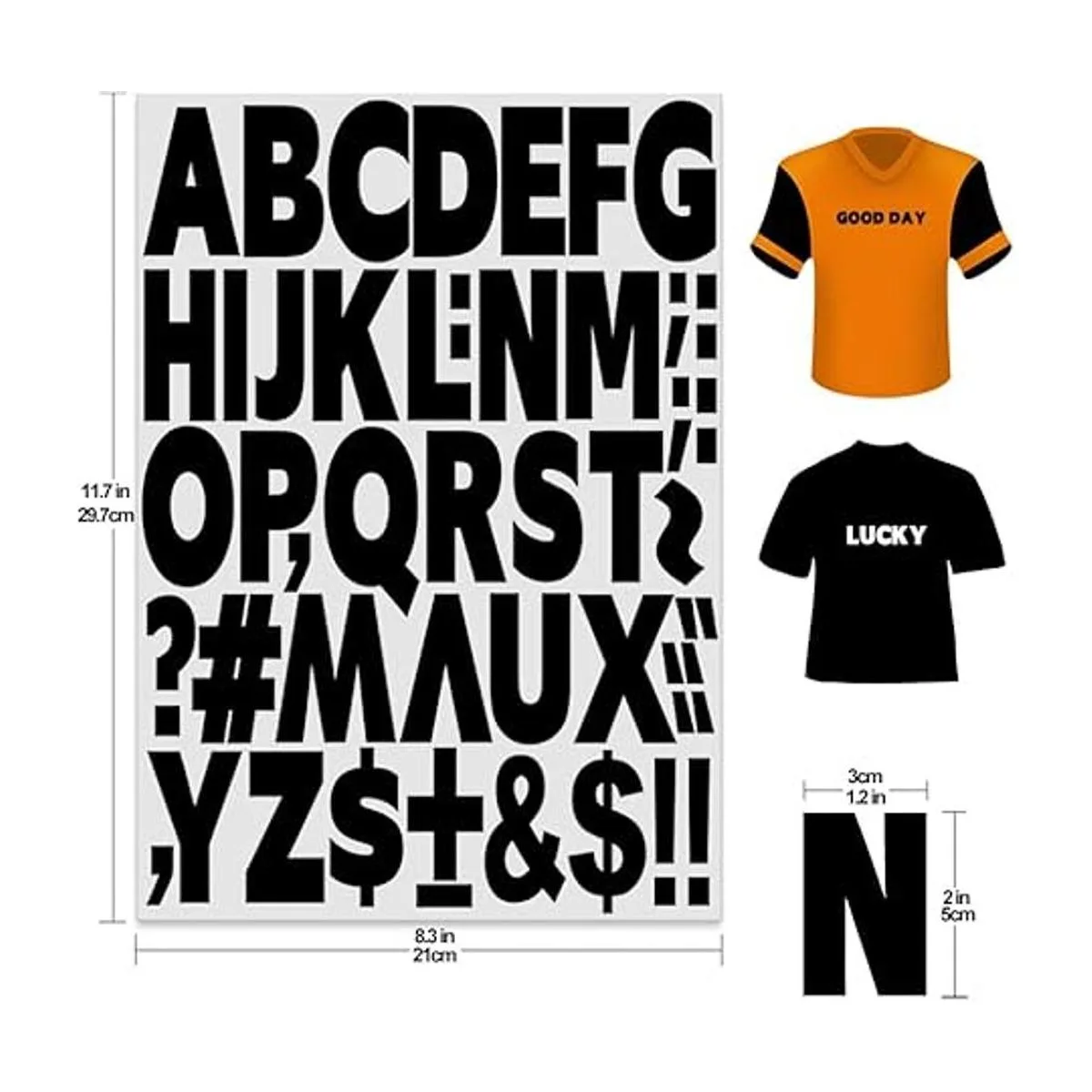 Letras de transferencia de calor de 2 pulgadas letras de_2