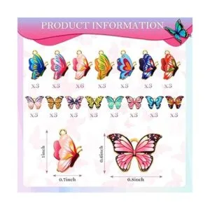 48 dijes de aleación de esmalte con estampado de mariposa_2