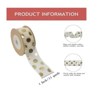 Nichemigo Cinta de lunares de 1 pulgada de ancho cintas_2
