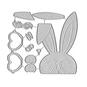 Gafas Conejo Metal Die Cuts Hierba Pascua Conejo Bowtie_3