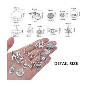 60 colgantes de plata envejecida con ojo de Horus_3