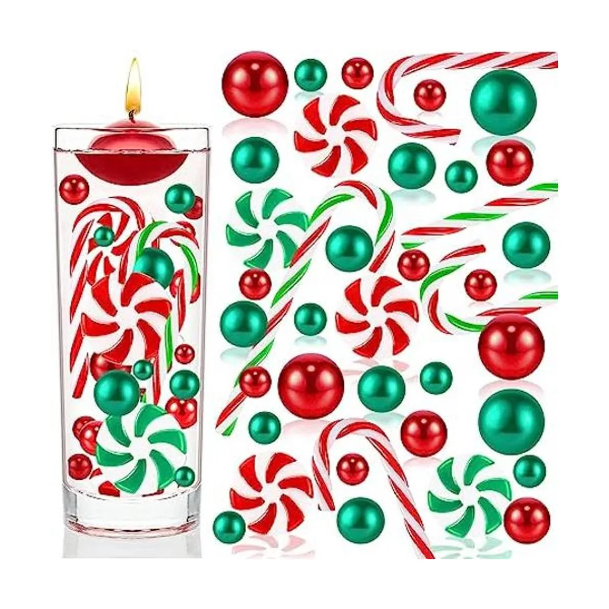 HTZNHXT 120 piezas de relleno de jarrón de Navidad_1