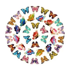 48 dijes de aleación de esmalte con estampado de mariposa_1