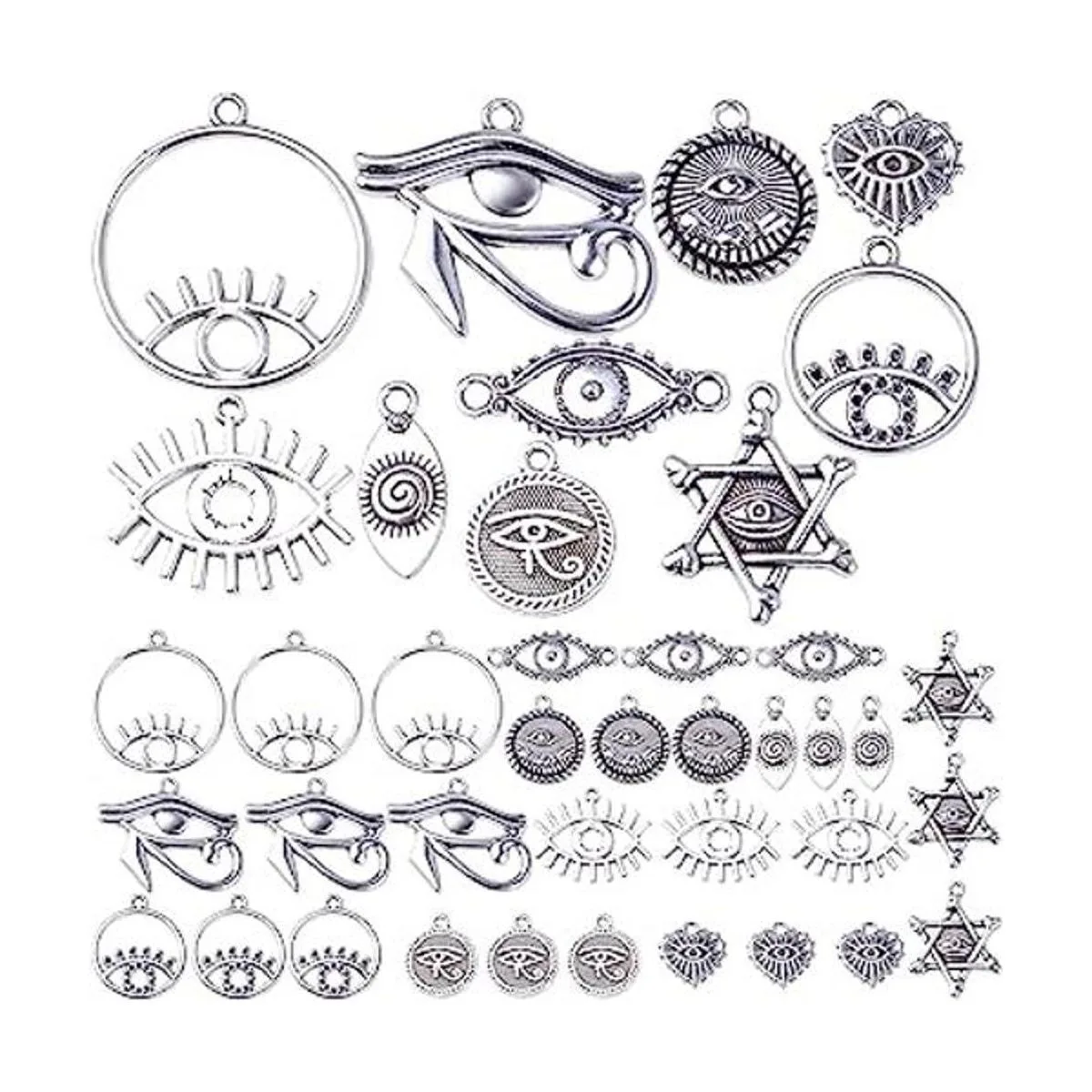 60 colgantes de plata envejecida con ojo de Horus_1