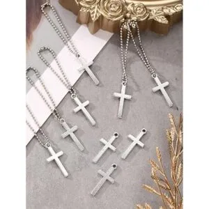 50 piezas colgante de cruz de plata con dije de cruz_2