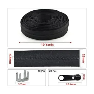 3 Rollo de cremallera de nailon de 10 yardas para coser_2