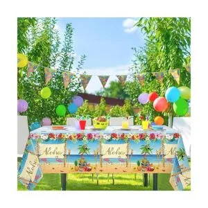 Mantel de flamenco 3 piezas de plástico hawaiano para_7