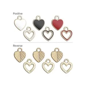 Colgante de corazón chapado en oro 60 dijes de corazón_4