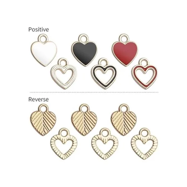 Colgante de corazón chapado en oro 60 dijes de corazón_4