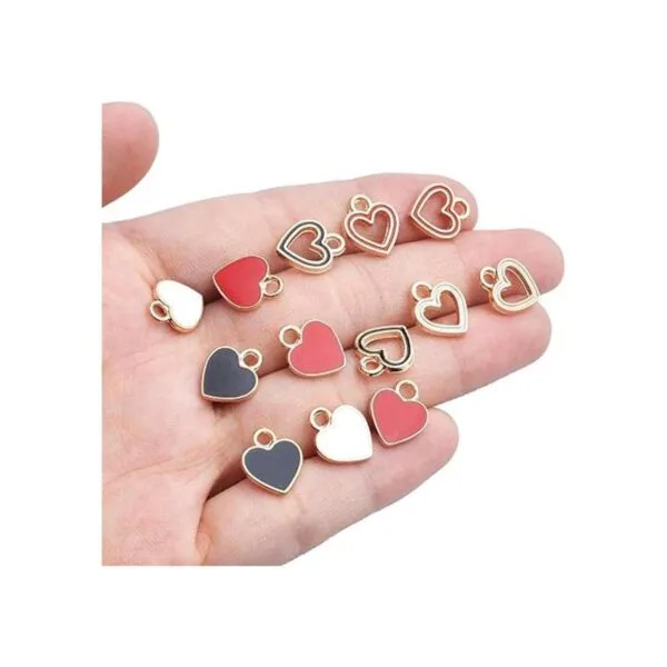 Colgante de corazón chapado en oro 60 dijes de corazón_7