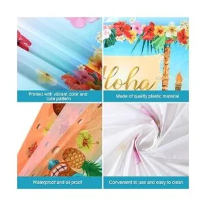 Mantel de flamenco 3 piezas de plástico hawaiano para_4