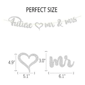 Future Mr Mrs Banner Letrero plateado con purpurina_2