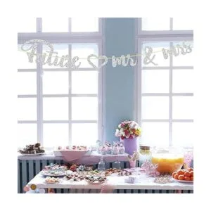 Future Mr Mrs Banner Letrero plateado con purpurina_7