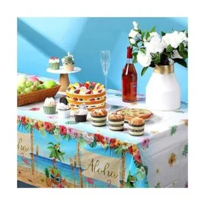 Mantel de flamenco 3 piezas de plástico hawaiano para_6