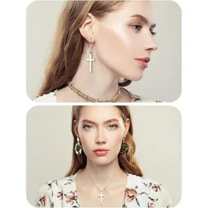 50 piezas colgante de cruz de plata con dije de cruz_4