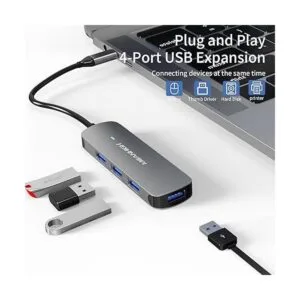 MEANHIGH Adaptador USB C Hub de 4 puertos tipo C 3.0 para_2