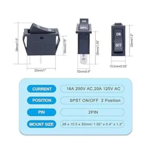 Twidec Interruptor basculante de 2 pines de 2 posiciones_2