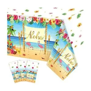 Mantel de flamenco 3 piezas de plástico hawaiano para_1