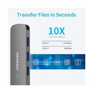 MEANHIGH Adaptador USB C Hub de 4 puertos tipo C 3.0 para_3