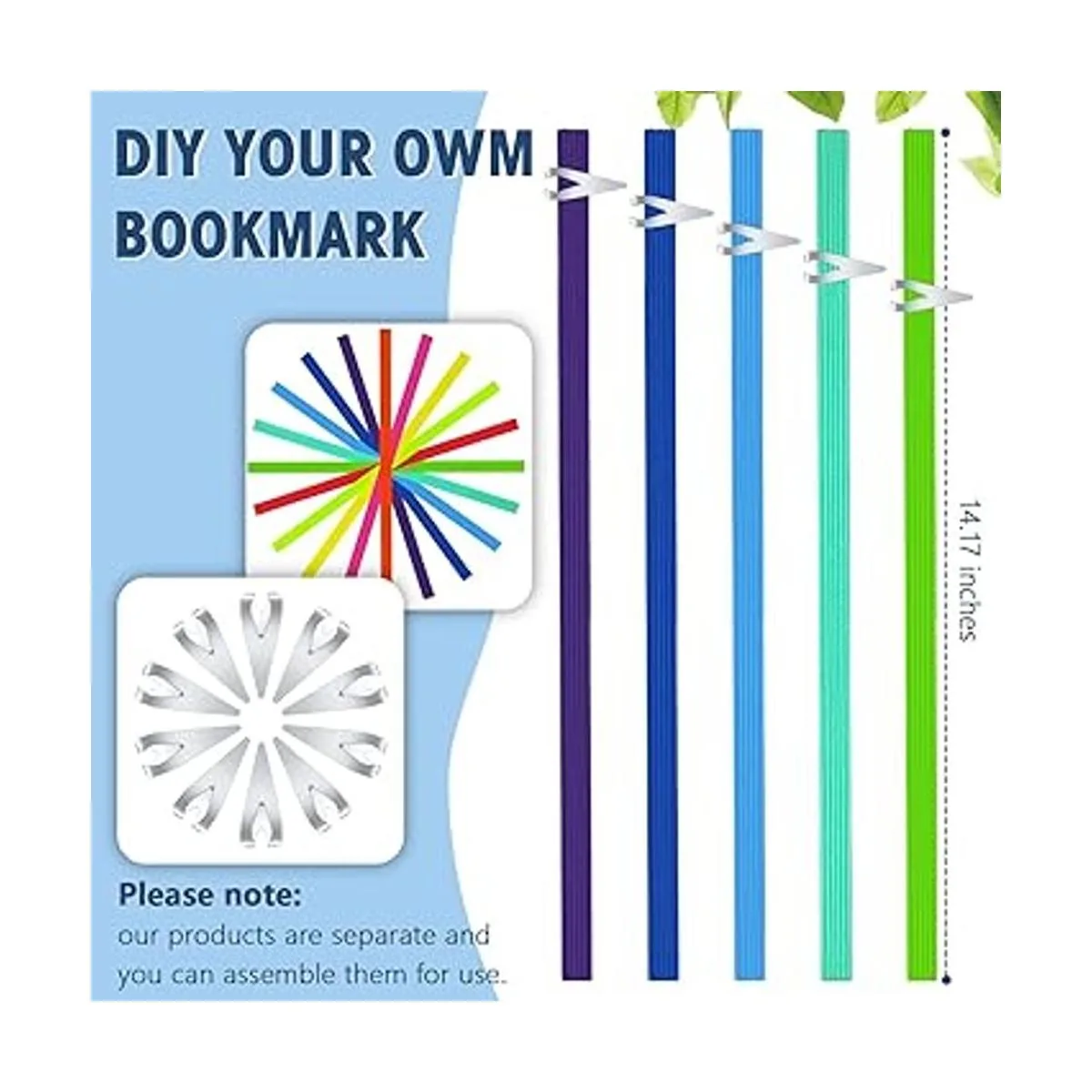 20 marcadores elásticos de acero inoxidable para libros de_2