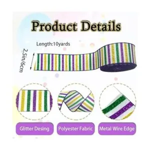 Estivaux Cintas de Mardi Gras para corona 2.5 pulgadas x_2