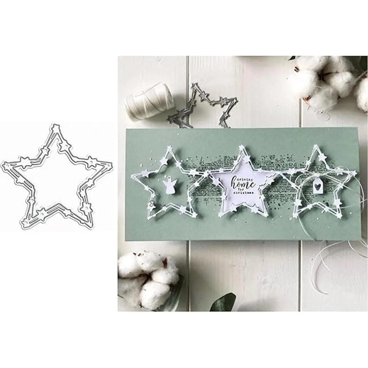Troqueles de metal con marco de estrellas plantillas de_1