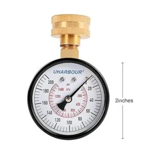 UHARBOUR Medidor de presión de agua de 200 psi esfera de_2