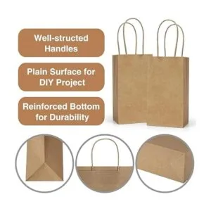 Poever Pequeñas bolsas de papel kraft paquete de 25 mini_3