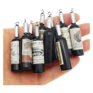 Paquete de 10 botellas de vino tinto de resina vintage_1