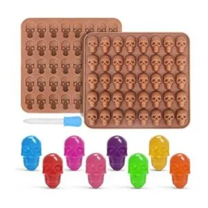 Juome Moldes de silicona para dulces de calavera paquete_1