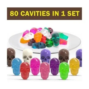 Juome Moldes de silicona para dulces de calavera paquete_2