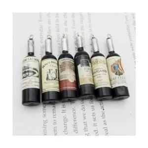 Paquete de 10 botellas de vino tinto de resina vintage_4
