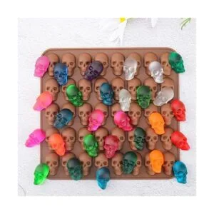 Juome Moldes de silicona para dulces de calavera paquete_7