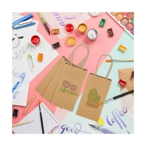 Poever Pequeñas bolsas de papel kraft paquete de 25 mini_6