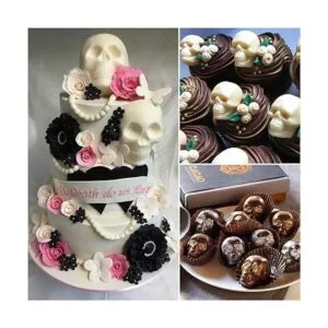 Juome Moldes de silicona para dulces de calavera paquete_6