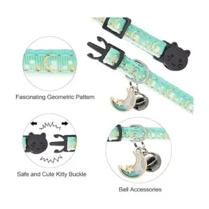 Giecooh 2 Pack Breakaway Cat Collar with BellsAdjustable_2