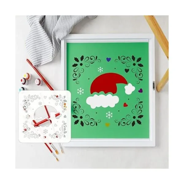 BOSOIRSOU 32 plantillas de pintura de Navidad de plástico_3