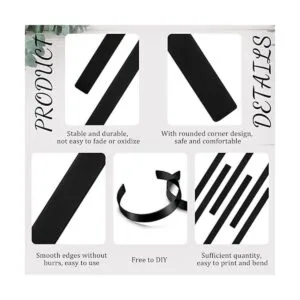 12 pulseras de aluminio anodizado en blanco de 7 x 0.5 x_4