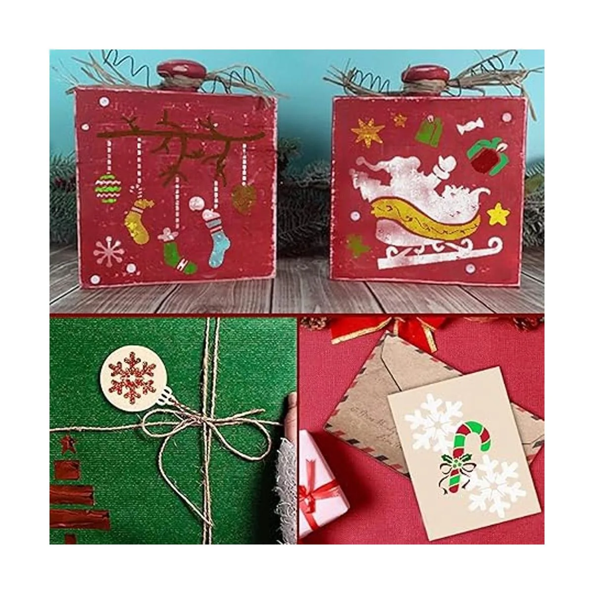 20 plantillas de Navidad pequeñas para pintar sobre madera_5