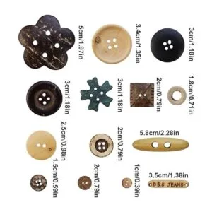 TCOTBE 600 botones de madera de varios tamaños colores_2