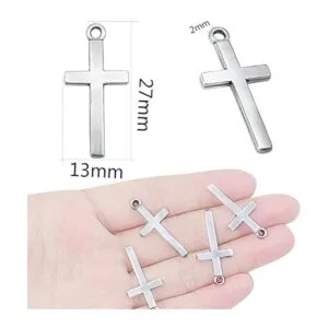 BronaGrand 100 abalorios de crucifijo de plata antigua_3