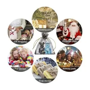 100 bolsas de organza con estampado de estrellas y luna de_4